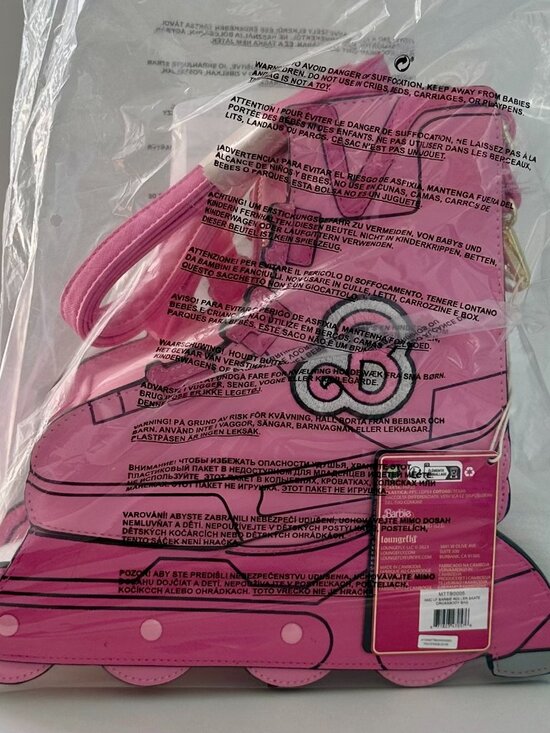 Loungefly Barbie Roller Skate Crossbody Bag Pink Novelty NWT Movie Collection main image 7